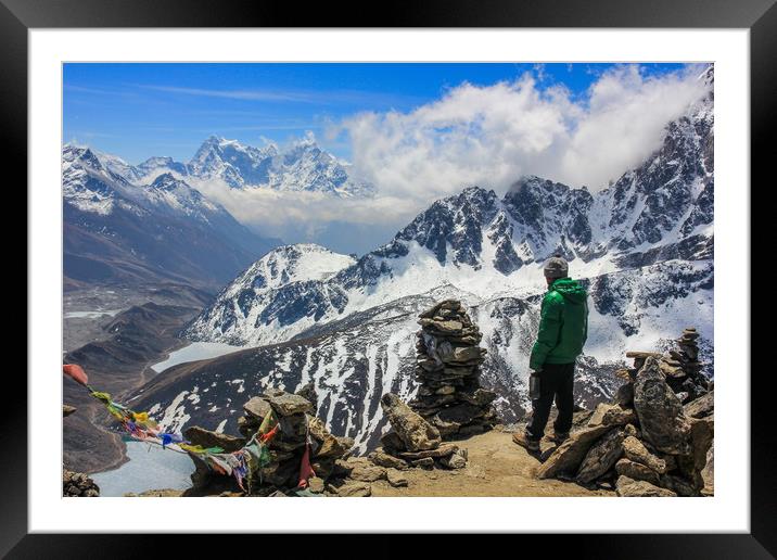 Man over Himalayas. Framed Mounted Print by Sergey Fedoskin