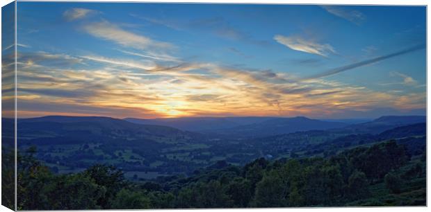 Hope Valley Sunset Panorama                        Canvas Print by Darren Galpin
