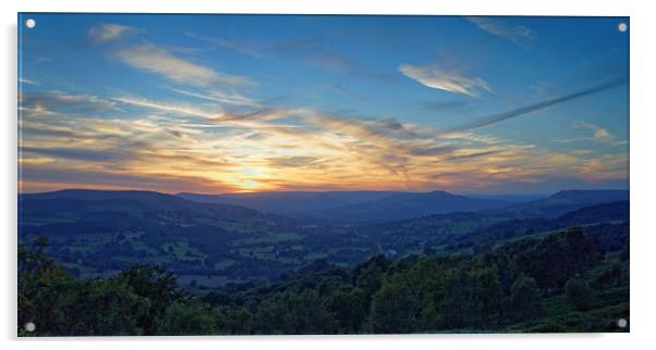 Hope Valley Sunset Panorama                        Acrylic by Darren Galpin