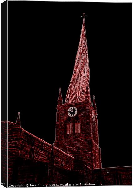 The Crooked Spire of Chesterfield Canvas Print by Jane Emery
