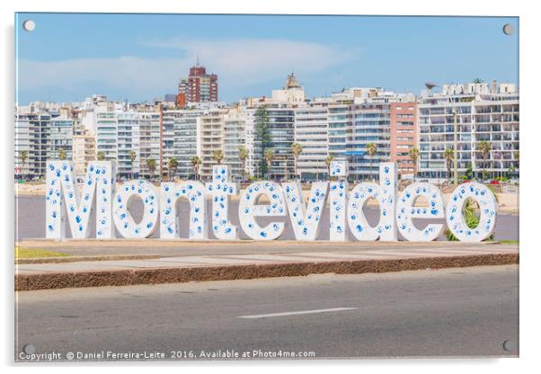 Montevideo Letters at Pocitos Beach Acrylic by Daniel Ferreira-Leite