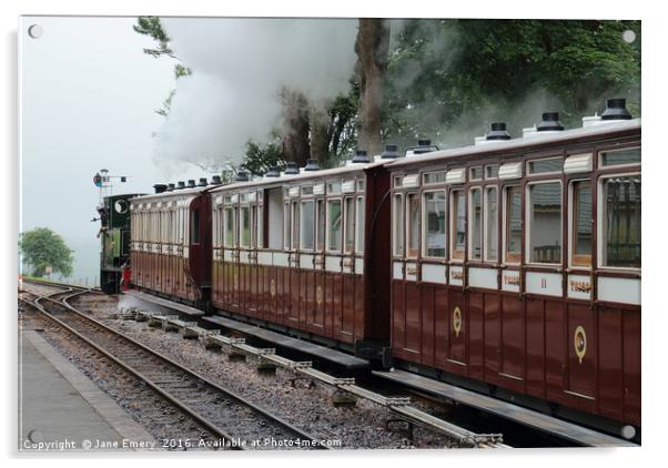 The Woody Bay Train Line Acrylic by Jane Emery