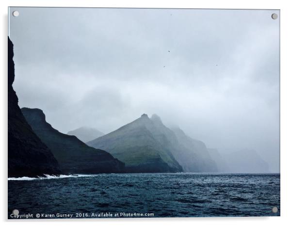 Faroe Islands Coast Reverse Acrylic by Karen Gurney