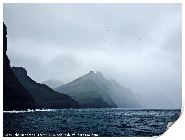 Faroe Islands Coast Reverse Print by Karen Gurney