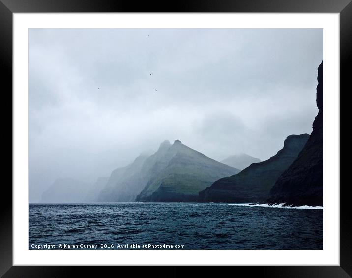 Faroe Islands Coast Framed Mounted Print by Karen Gurney
