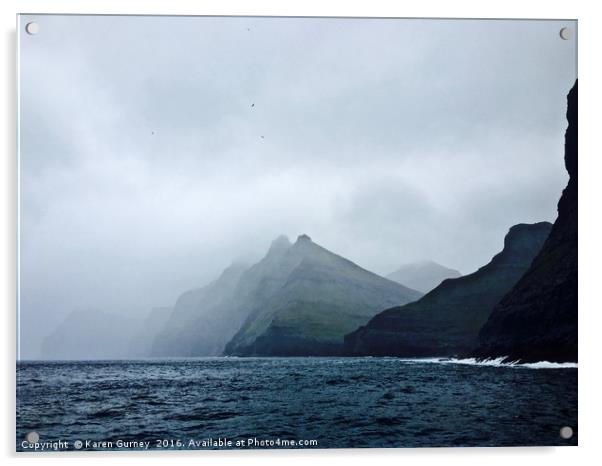 Faroe Islands Coast Acrylic by Karen Gurney