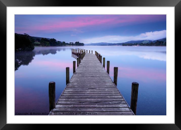 North Jetty at Coniston Water Framed Mounted Print by Martin Williams
