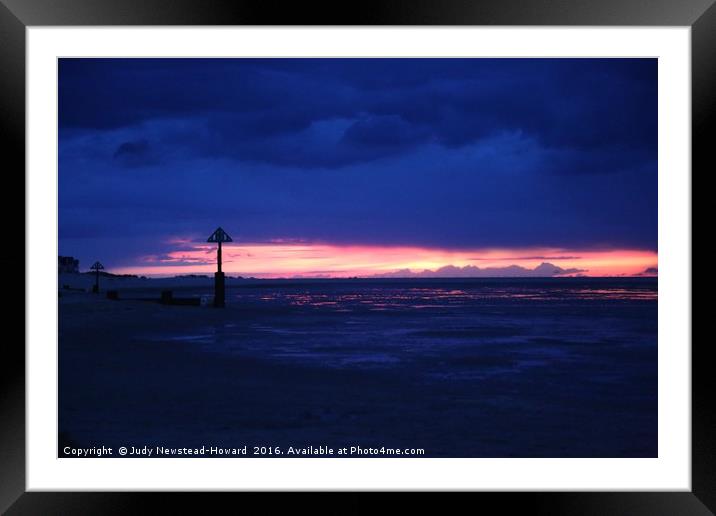 Super sunset at Wells-Next-The-sea Framed Mounted Print by Judy Newstead-Howard