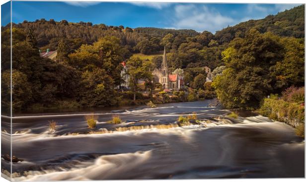 River Dee at Llangollen Canvas Print by Leighton Collins