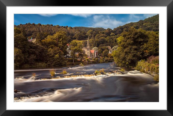 River Dee at Llangollen Framed Mounted Print by Leighton Collins