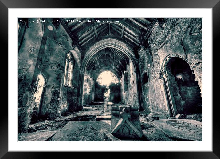 Ruined church Framed Mounted Print by Sebastien Coell