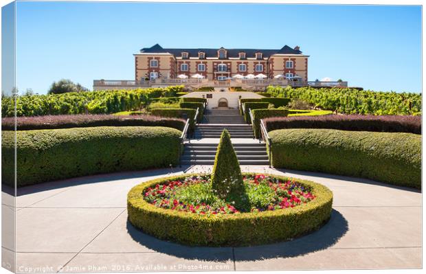Beautiful view of the Domaine Carneros Winery and  Canvas Print by Jamie Pham