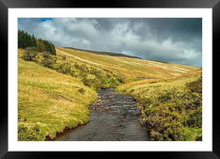 Afon Llia River Fforest Fawr Brecon Beacons Wales Framed Mounted Print by Nick Jenkins