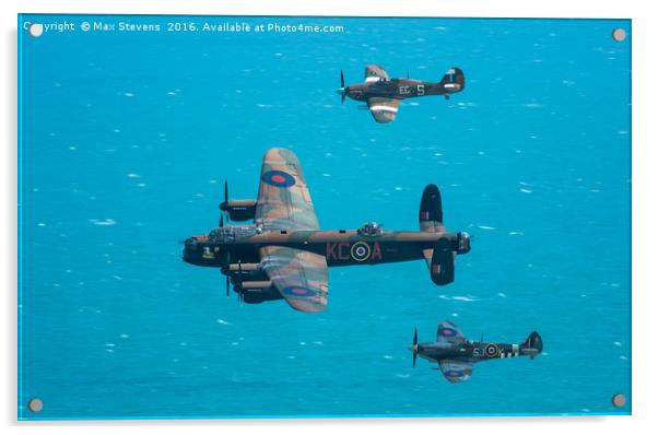 Battle of Britain Flypast at Beachy Head Acrylic by Max Stevens
