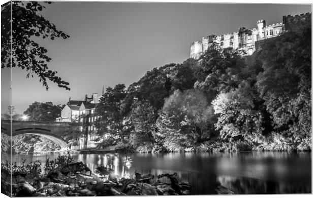 Riverside in black and white by Night........ Canvas Print by Naylor's Photography