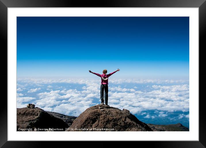 Above the clouds on Kilimanjaro Framed Mounted Print by George Robertson