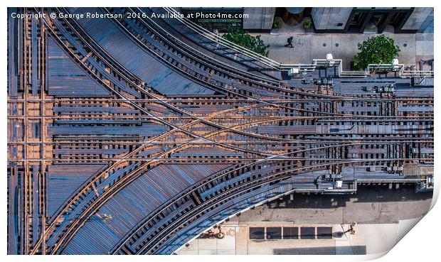 Train Tracks Chicago Loop Print by George Robertson