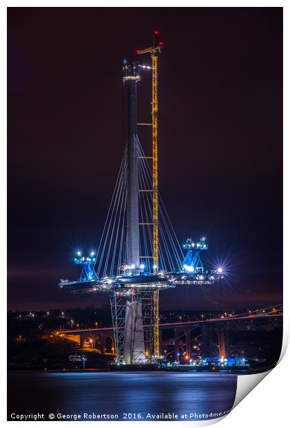 The new Forth Road Bridge Print by George Robertson
