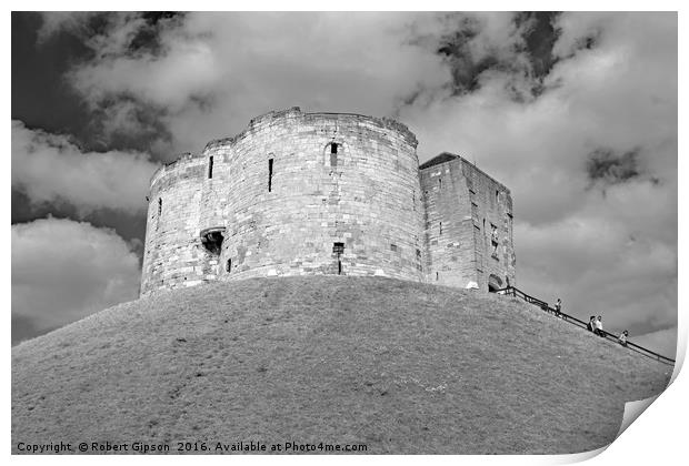  Clifford's Tower in York  historical building  Print by Robert Gipson