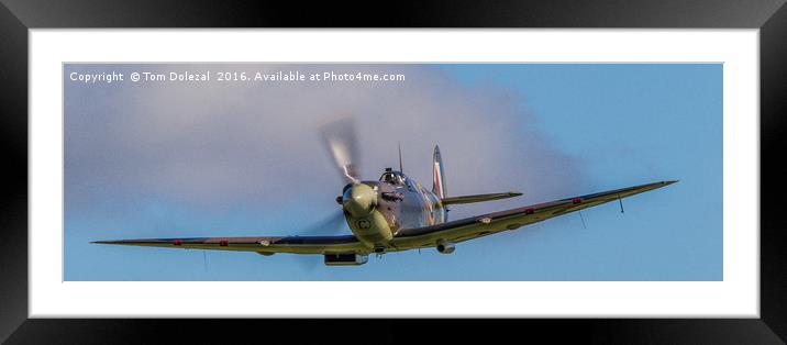 Head on Spitfire flyby Framed Mounted Print by Tom Dolezal