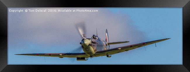 Head on Spitfire flyby Framed Print by Tom Dolezal