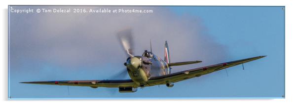 Head on Spitfire flyby Acrylic by Tom Dolezal