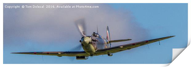 Head on Spitfire flyby Print by Tom Dolezal