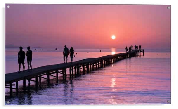 Chillout Sunrise,Playa De Muro,Majorca. Acrylic by jim wilson