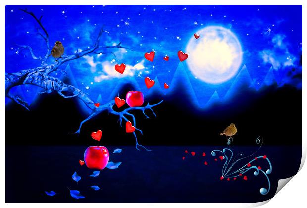 Autumn love - Moonlight Print by Dagmar Giers