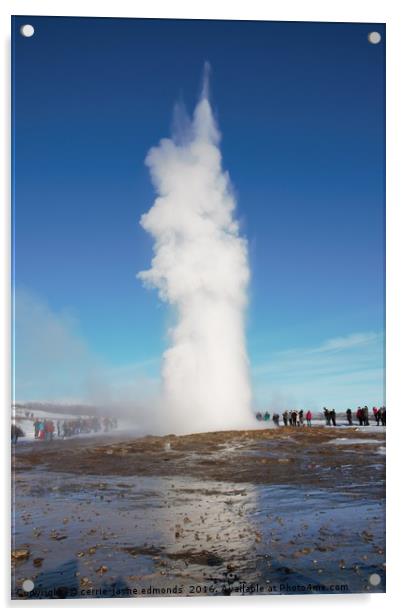 Geysir  Acrylic by cerrie-jayne edmonds