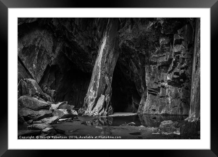 The Cathedral in Little Langdale (B&W) Framed Mounted Print by George Robertson