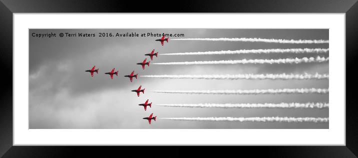 Red Arrows Selective Colour Panorama Framed Mounted Print by Terri Waters