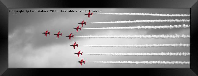 Red Arrows Selective Colour Panorama Framed Print by Terri Waters