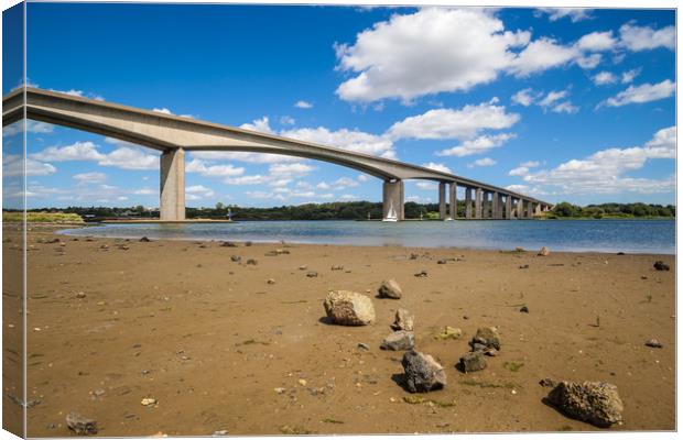 Bridge over the river Orwell Canvas Print by Kevin Snelling