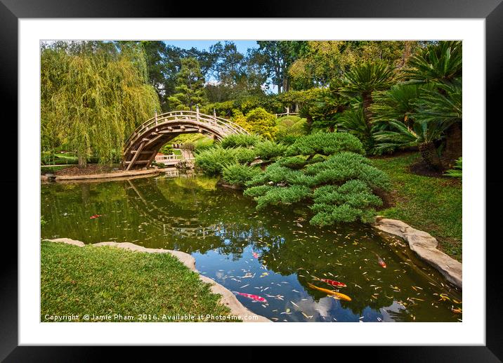 The beautifully renovated Japanese Gardens Framed Mounted Print by Jamie Pham