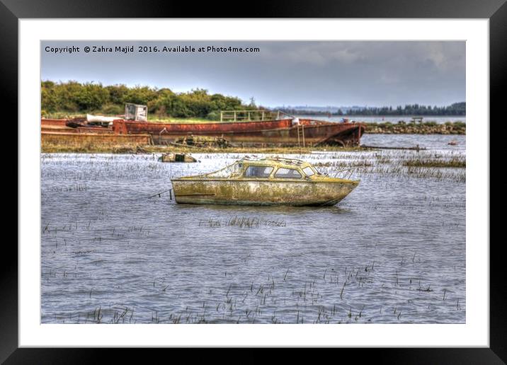 An Abandoned Boat near Horrid Hill in Kent Framed Mounted Print by Zahra Majid