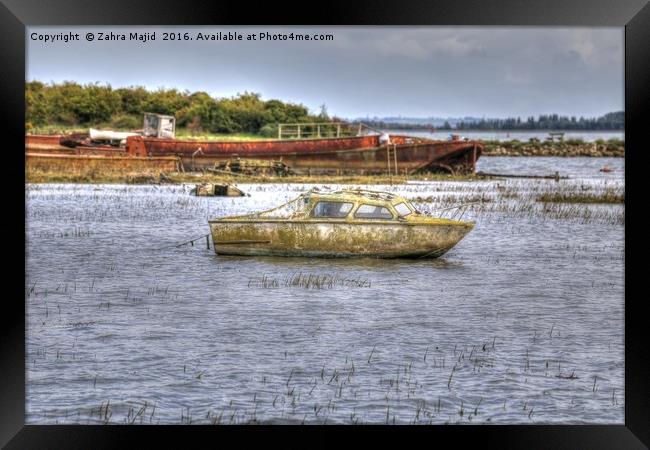 An Abandoned Boat near Horrid Hill in Kent Framed Print by Zahra Majid