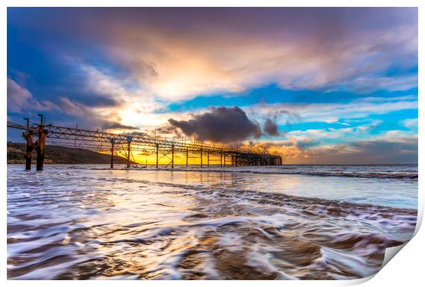 Totland Pier Sunset Print by Wight Landscapes