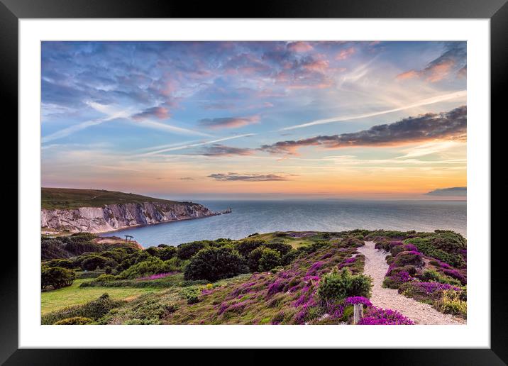 Headon Hill Sunset 3 Framed Mounted Print by Wight Landscapes
