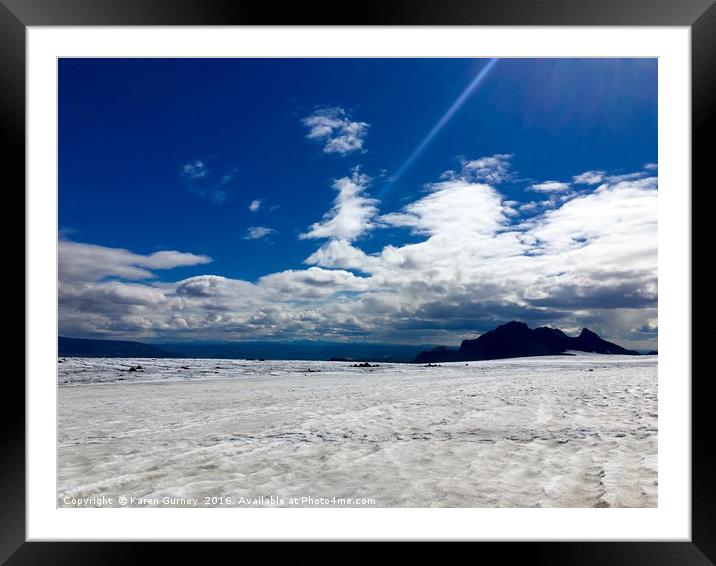 Langjökull Glacier Iceland Framed Mounted Print by Karen Gurney