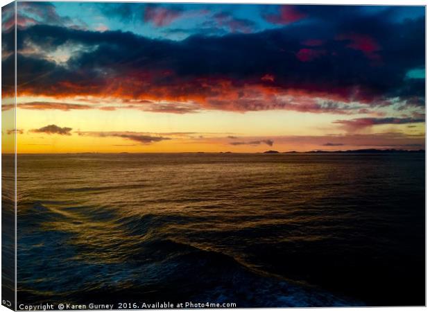 North Atlantic Sunset Canvas Print by Karen Gurney