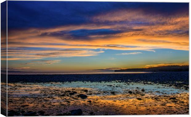 Evening Light Llantwit Major Beach Glamorgan Coast Canvas Print by Nick Jenkins