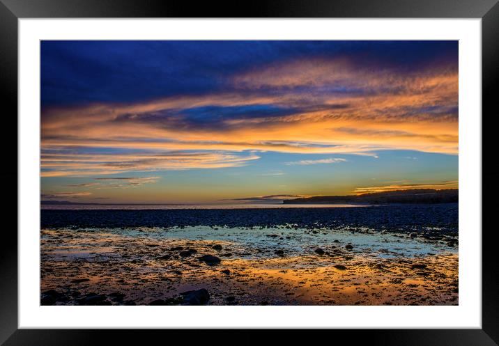 Evening Light Llantwit Major Beach Glamorgan Coast Framed Mounted Print by Nick Jenkins