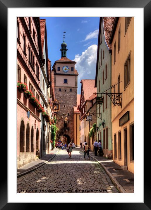 White Tower Rothenburg Framed Mounted Print by Tom Gomez
