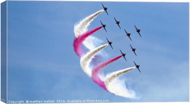 Red Arrows The Clacton Collection 3 Canvas Print by matthew  mallett