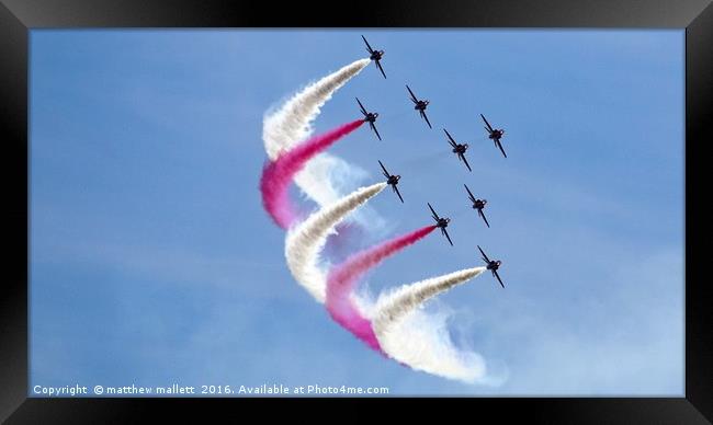 Red Arrows The Clacton Collection 3 Framed Print by matthew  mallett