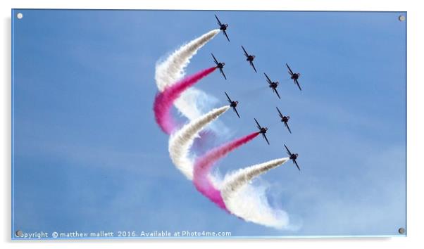 Red Arrows The Clacton Collection 3 Acrylic by matthew  mallett