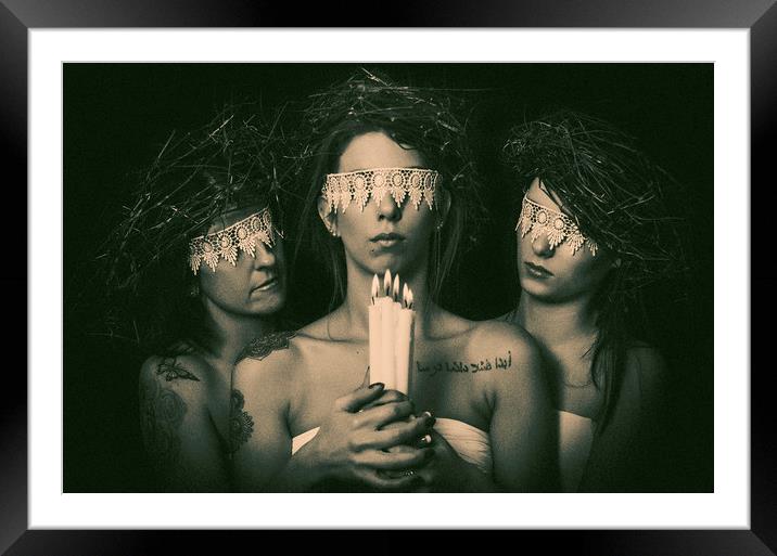 Blind To The Light, Seeking The Guidance Of The Fl Framed Mounted Print by Mark Keane