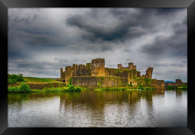 Caerphilly Castle South East View 1 Framed Print by Steve Purnell