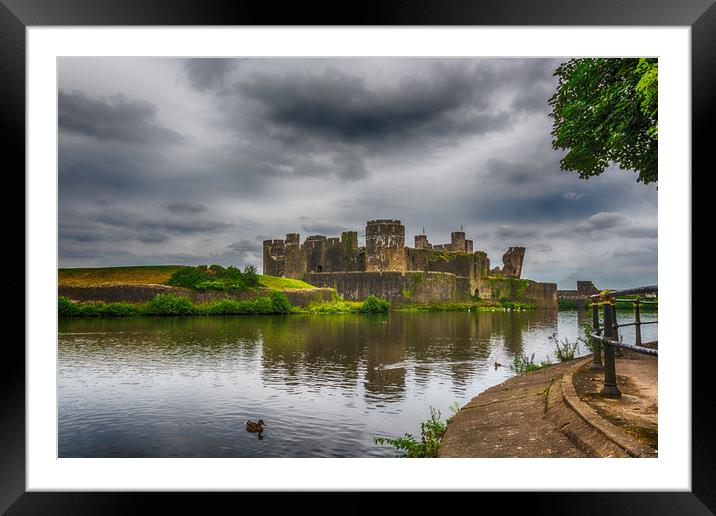 Caerphilly Castle South East View 2 Framed Mounted Print by Steve Purnell
